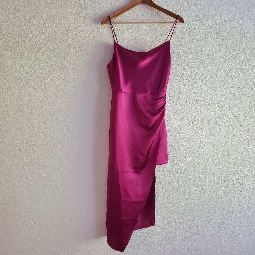 ZARA 🌺 SATIN EFFECT ASYMMETRIC DRESS/ NWT - Picture 5 of 7